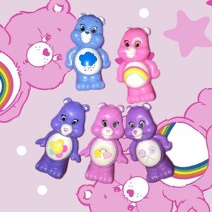 CARE BEARS Y2K RETRO VINTAGE MINI RUBBER TOYS FIGURINES